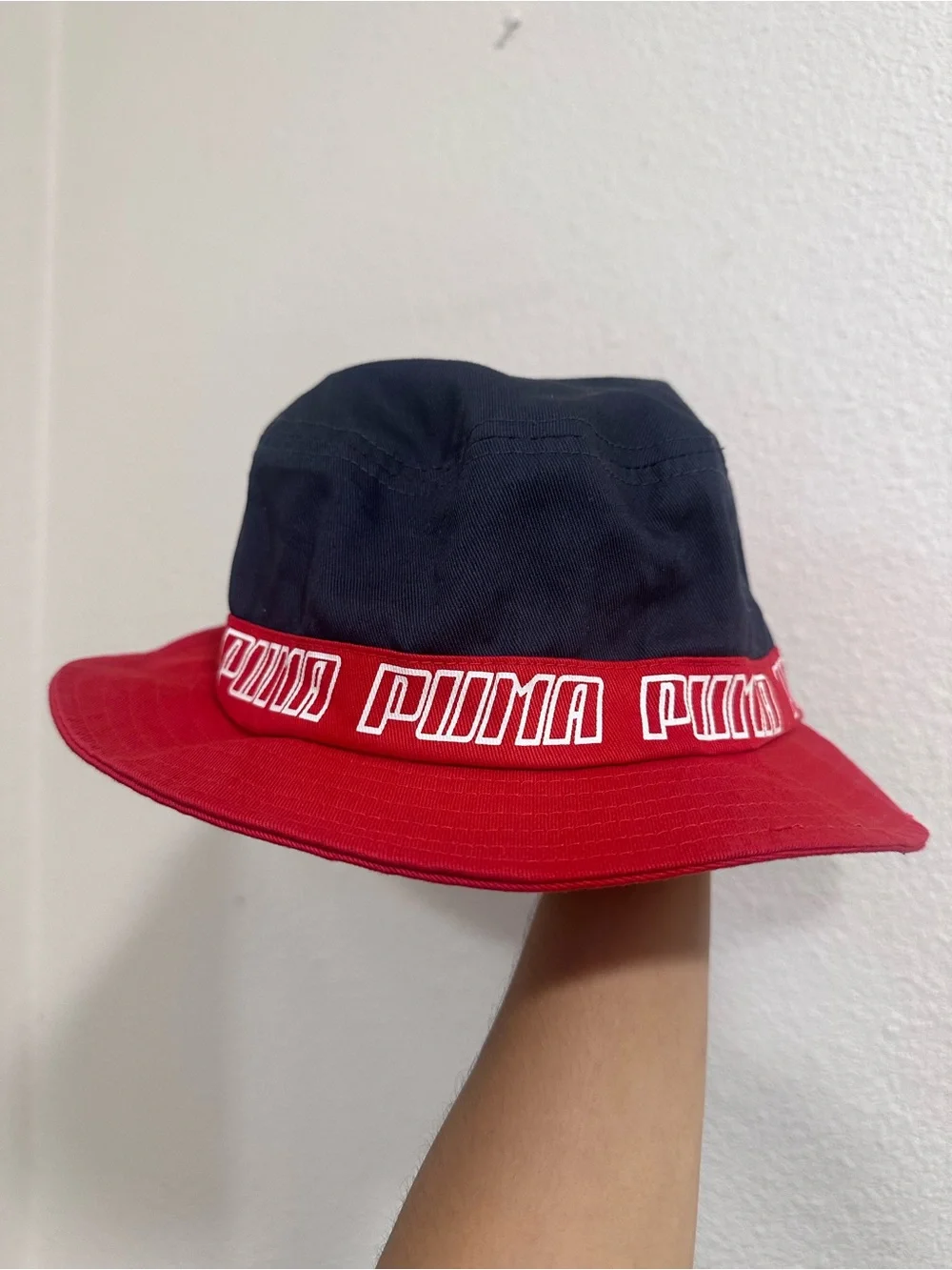 Puma Kids Black & Red Branded Bucket Hat